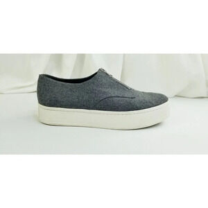 Vince Size 9.5 Women's Faux Wool Fabric Charcoal Gray Zip Fashion Sneakers